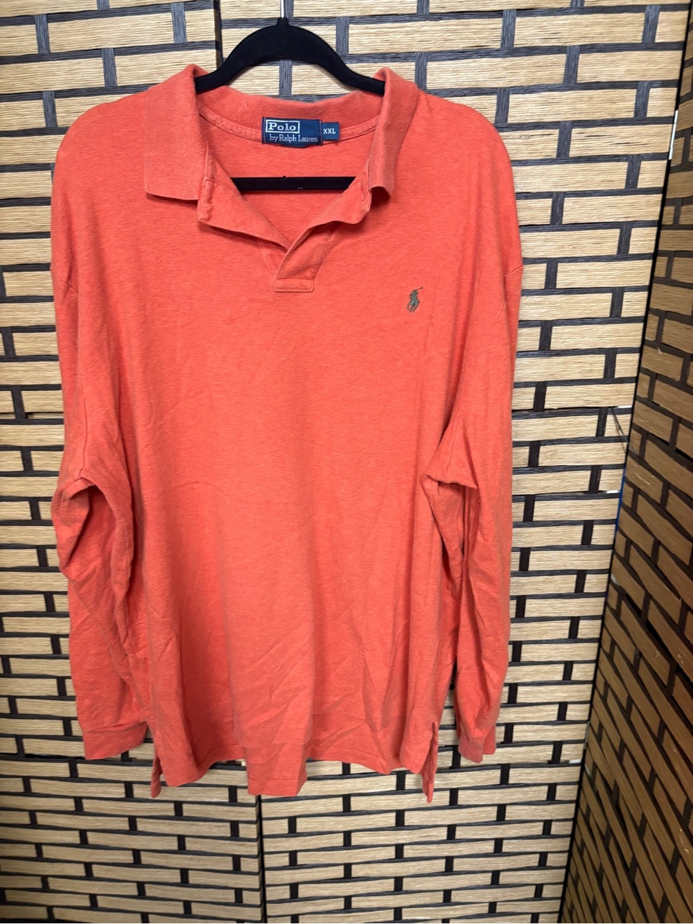 Polo Ralph Lauren burnt orange long sleeve polo size XXL